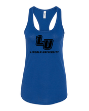 Load image into Gallery viewer, Lincoln 1 Color LU Ladies Racer Tank Top - Royal