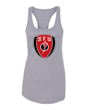 Load image into Gallery viewer, Saint Francis SFU Shield Ladies Racer Tank Top - Heather Grey
