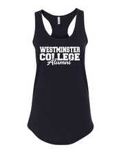 Load image into Gallery viewer, Westminster College Alumni Ladies Racer Tank Top - Black