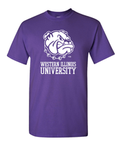 Load image into Gallery viewer, Western Illinois Leatherneck Mascot T-Shirt - Purple
