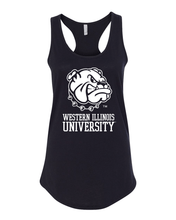 Load image into Gallery viewer, Western Illinois Leatherneck Mascot Ladies Tank Top - Black