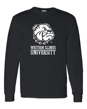 Load image into Gallery viewer, Western Illinois Leatherneck Mascot Long Sleeve T-Shirt - Black