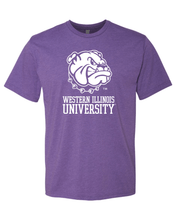 Load image into Gallery viewer, Western Illinois Leatherneck Mascot Soft Exclusive T-Shirt - Purple Rush