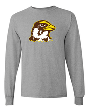 Load image into Gallery viewer, Quincy University Full Color Logo Long Sleeve T-Shirt - Sport Grey