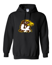 Load image into Gallery viewer, Quincy University Full Color Logo Hooded Sweatshirt - Black