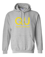 Load image into Gallery viewer, Quincy University QU Hooded Sweatshirt - Sport Grey