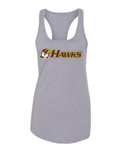 Load image into Gallery viewer, Quincy University Hawks Ladies Tank Top - Heather Grey