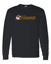 Load image into Gallery viewer, Quincy University Hawks Long Sleeve T-Shirt - Black