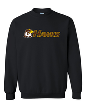 Load image into Gallery viewer, Quincy University Hawks Crewneck Sweatshirt - Black