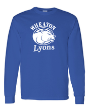 Load image into Gallery viewer, Wheaton College Lyons Long Sleeve T-Shirt - Royal