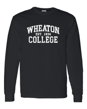Load image into Gallery viewer, Vintage Wheaton College Long Sleeve T-Shirt - Black