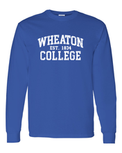 Load image into Gallery viewer, Vintage Wheaton College Long Sleeve T-Shirt - Royal