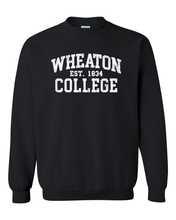 Load image into Gallery viewer, Vintage Wheaton College Crewneck Sweatshirt - Black