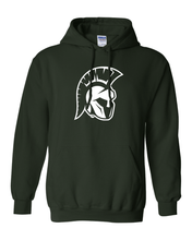 Load image into Gallery viewer, Illinois Wesleyan Titan Head Hooded Sweatshirt - Forest Green