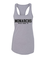 Load image into Gallery viewer, King's College Monarchs Ladies Racer Tank - Heather Grey