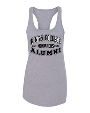 Load image into Gallery viewer, King's College Monarchs Alumni Ladies Racer Tank - Heather Grey