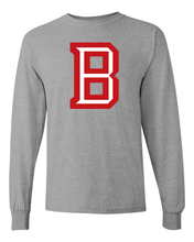 Load image into Gallery viewer, Bradley University B Long Sleeve T-Shirt - Sport Grey