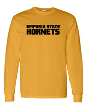 Load image into Gallery viewer, Emporia State 1 Color Mascot Long Sleeve T-Shirt - Gold