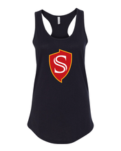 Load image into Gallery viewer, Stanislaus State Shield Ladies Tank Top - Black