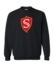 Load image into Gallery viewer, Stanislaus State Shield Crewneck Sweatshirt - Black