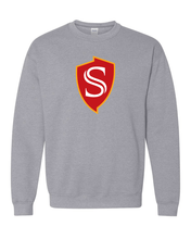 Load image into Gallery viewer, Stanislaus State Shield Crewneck Sweatshirt - Sport Grey