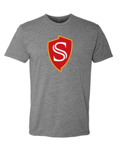 Load image into Gallery viewer, Stanislaus State Shield Exclusive Soft T-Shirt - Dark Heather Gray