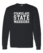 Load image into Gallery viewer, Stanislaus State Block Long Sleeve T-Shirt - Black