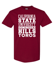 Load image into Gallery viewer, Cal State Dominguez Hills Block T-Shirt - Cardinal Red