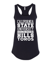 Load image into Gallery viewer, Cal State Dominguez Hills Block Ladies Tank Top - Black