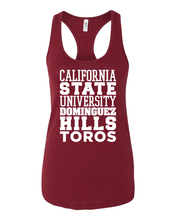 Load image into Gallery viewer, Cal State Dominguez Hills Block Ladies Tank Top - Cardinal