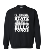 Load image into Gallery viewer, Cal State Dominguez Hills Block Crewneck Sweatshirt - Black