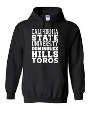 Load image into Gallery viewer, Cal State Dominguez Hills Block Hooded Sweatshirt - Black