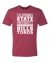 Load image into Gallery viewer, Cal State Dominguez Hills Block Exclusive Soft T-Shirt - Cardinal