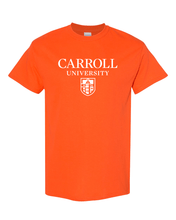 Load image into Gallery viewer, Carroll University Stacked T-Shirt - Orange