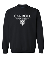 Load image into Gallery viewer, Carroll University Stacked Crewneck Sweatshirt - Black