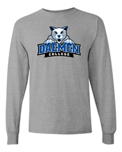 Load image into Gallery viewer, Daemen College Full Logo Long Sleeve T-Shirt - Sport Grey
