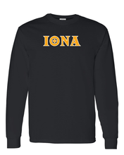 Load image into Gallery viewer, Iona University Iona Logo Long Sleeve T-Shirt - Black