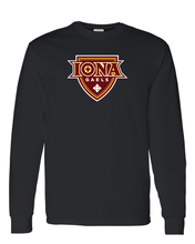 Load image into Gallery viewer, Iona University Full Color Logo Long Sleeve T-Shirt - Black