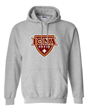 Load image into Gallery viewer, Iona University Full Color Logo Hooded Sweatshirt - Sport Grey