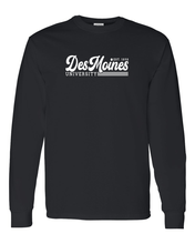 Load image into Gallery viewer, Vintage Des Moines University Long Sleeve T-Shirt - Black