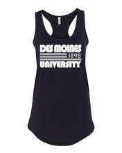 Load image into Gallery viewer, Retro Des Moines University Ladies Tank Top - Black