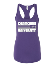 Load image into Gallery viewer, Retro Des Moines University Ladies Tank Top - Purple Rush