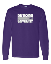 Load image into Gallery viewer, Retro Des Moines University Long Sleeve T-Shirt - Purple