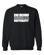 Load image into Gallery viewer, Retro Des Moines University Crewneck Sweatshirt - Black