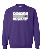 Load image into Gallery viewer, Retro Des Moines University Crewneck Sweatshirt - Purple