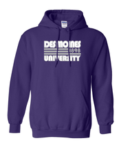 Load image into Gallery viewer, Retro Des Moines University Hooded Sweatshirt - Purple