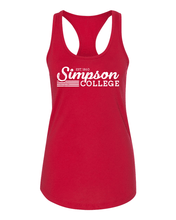 Load image into Gallery viewer, Vintage Simpson College Ladies Tank Top - Red