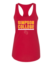 Load image into Gallery viewer, Simpson College Block Ladies Tank Top - Red