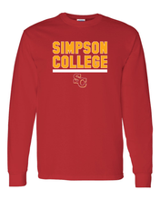 Load image into Gallery viewer, Simpson College Block Long Sleeve T-Shirt - Red