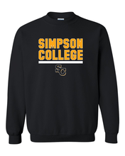 Load image into Gallery viewer, Simpson College Block Crewneck Sweatshirt - Black